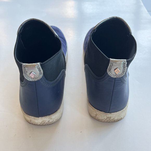 Sam Edelman Margot High Top Chelsea Sneaker Size 7M Blue Suede Leather Shoes - Picture 7 of 8
